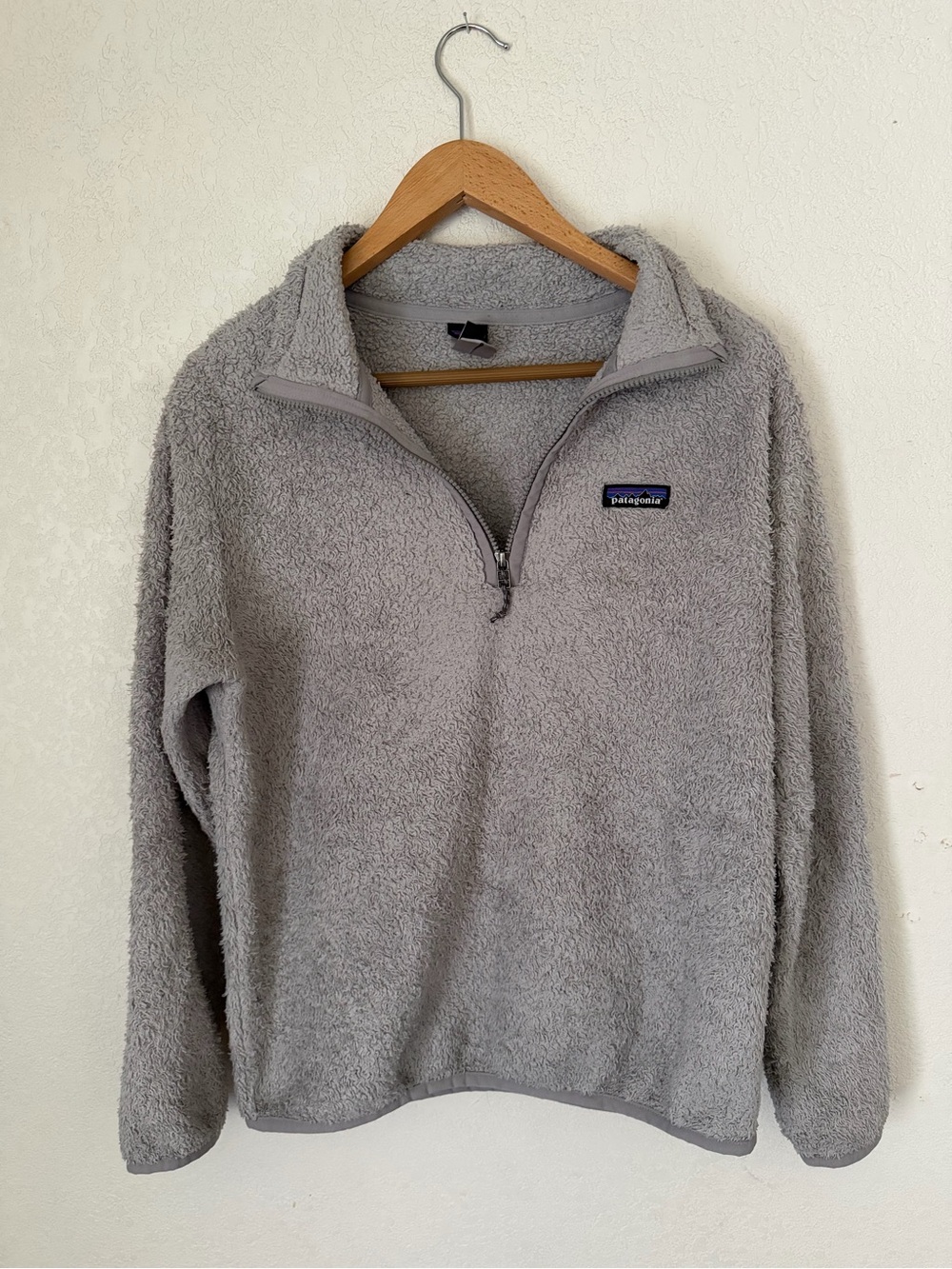 Patagonia los gatos gray womans 1/4 zip fleece pullover